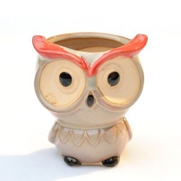 Decoratieve bloempot uil 5