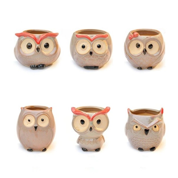Decoratieve bloempot uil