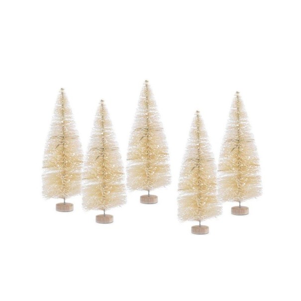 Decoratieve bomen 6,5 cm 5 stuks groen