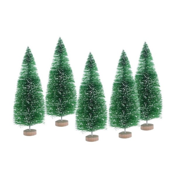 Decoratieve bomen 8,5 cm 5 stuks groen