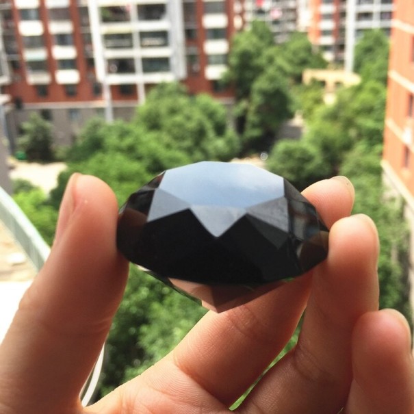 Decoratieve glazen diamant C478 zwart