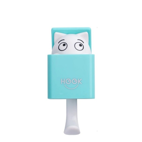 Decoratieve haak met een kat blauw
