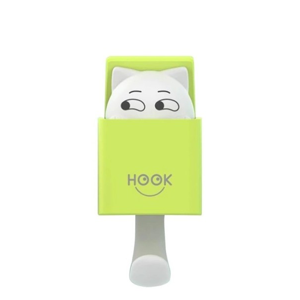 Decoratieve haak met een kat groen