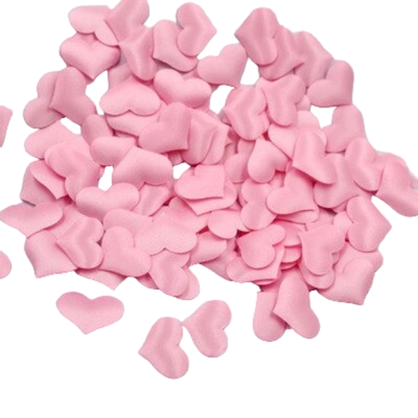 Decoratieve harten 2 cm 100 stuks lichtroze