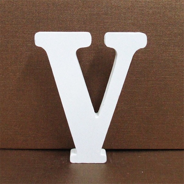 Decoratieve houten letter V