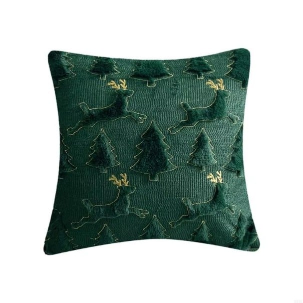 Decoratieve kerst kussenhoes 45 x 45 cm Zachte hoes met print Kerstaccessoire voor de bank, bed en woonkamer 4