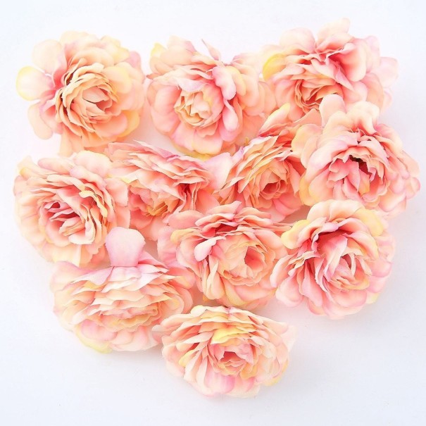 Decoratieve kunstbloemen 10 stuks abrikoos