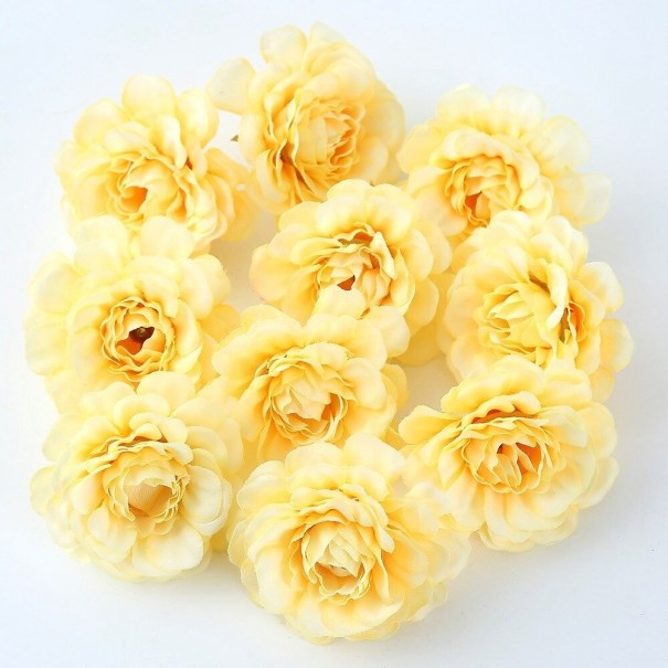 Decoratieve kunstbloemen 10 stuks geel