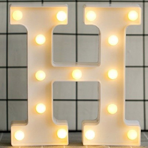 Decoratieve lichtgevende letters H