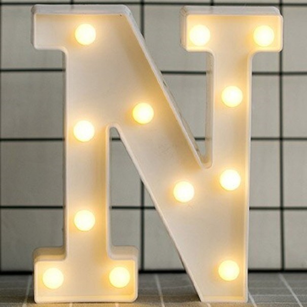 Decoratieve lichtgevende letters N
