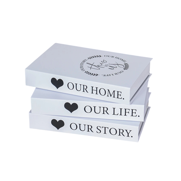 Decoratieve ne echte boeken 3 stuks Niet te openen woningdecoraties Our Home Our Life moderne woningdecoratie 1