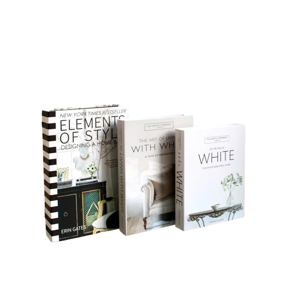 Decoratieve nepfoto's 3 st Neopenbare woondecoraties Witte stijl interieurdesign moderne boeken 1