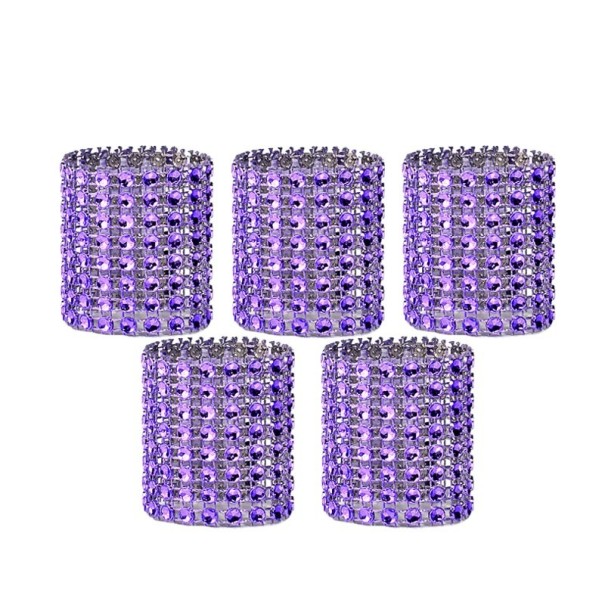 Decoratieve servetringen 10 stuks donkerpaars