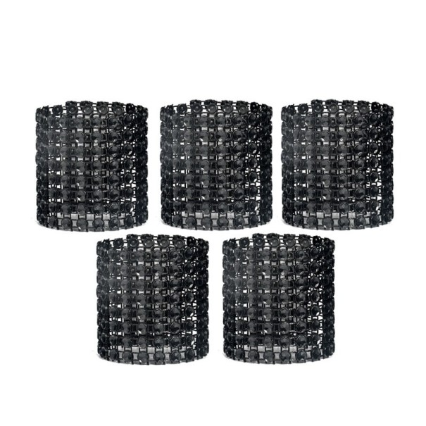 Decoratieve servetringen 10 stuks zwart