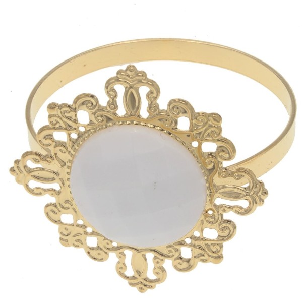 Decoratieve servetringen met strass steentjes 24 stuks wit