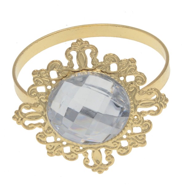 Decoratieve servetringen met strass steentjes 24 stuks zilver
