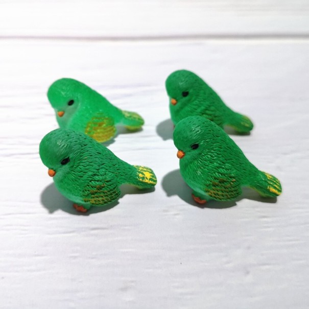 Decoratieve vogels 4 stuks groen