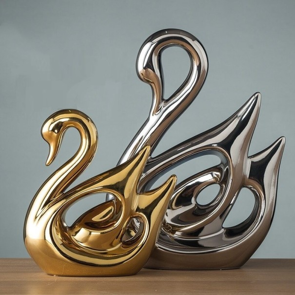 Decoratieve zwanenbeeldjes 2 stuks 3
