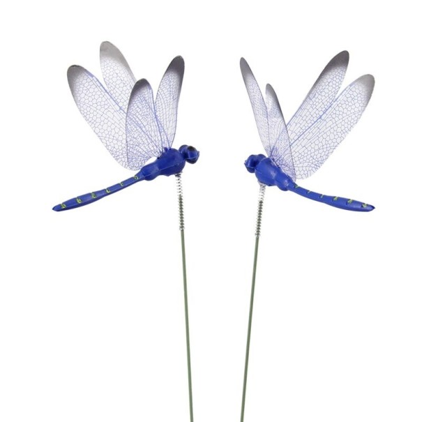 Décoration à piquer libellule 10 pcs bleu foncé