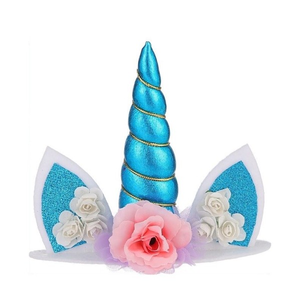 Décoration de gâteau avec licorne bleu