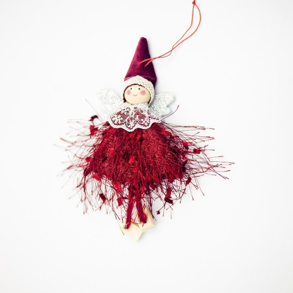 Décoration de Noël ange A2880 rouge