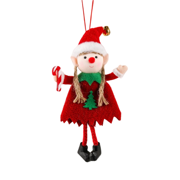 Décoration de Noël lutin 17 x 10 cm rouge