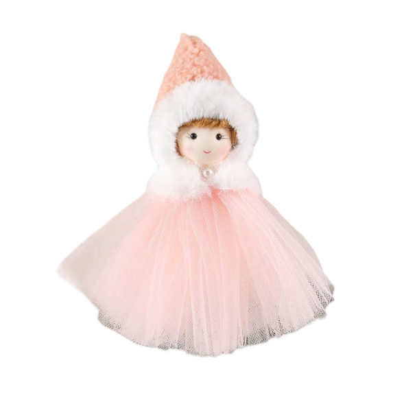 Décoration de Noël suspendue 16 x 11 cm rose