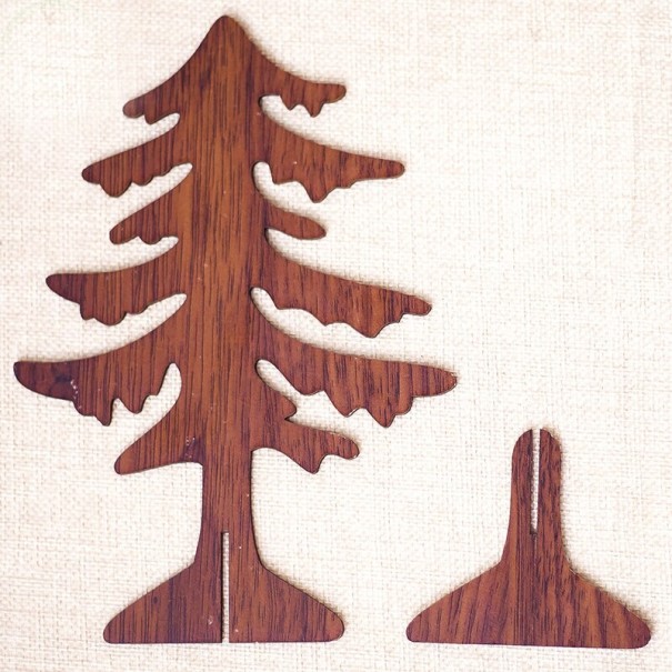 Décoration en bois arbre de Noël marron foncé S