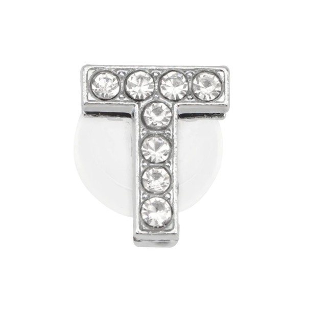 Décoration en strass pour crocs lettre T 2,5–3 cm décoration en PVC argentée pour personnaliser les chaussures et compléter le style 1