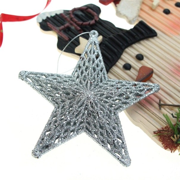 Décoration étoile de Noël argenté