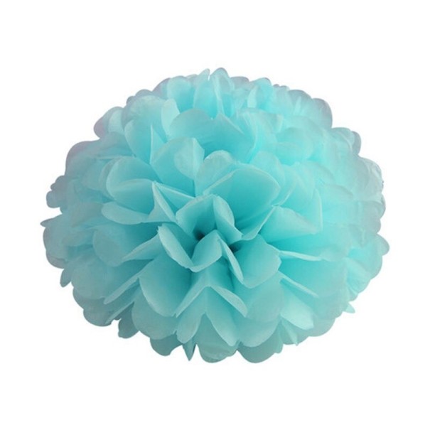 Décoration pompons 5 pcs azur 10 cm