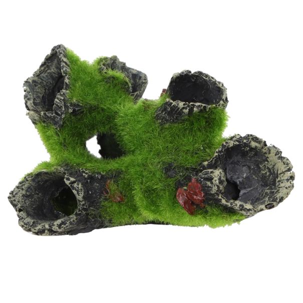 Décoration pour aquarium 16 x 10 x 7 cm Maison de grotte avec mousse artificielle Abri pour poissons Résine Accessoires d'aquarium sûrs 1