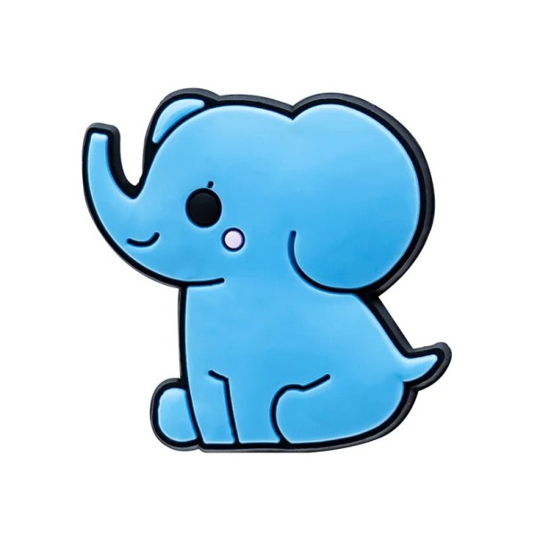 Décoration pour crocs éléphant 2–3 cm PVC ornement bleu pour chaussures avec motif animal pour un enfilage facile dans les trous 1