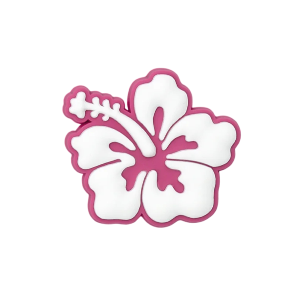 Décoration pour crocs fleur tropicale décoration en PVC blanc rose accessoire pour chaussures crocs motif floral facile à enfiler 1