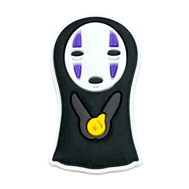 Décoration pour crocs personnage avec masque et élément doré PVC ornement pour chaussures motif noir et blanc avec détail doré pour personnaliser les chaussures 1