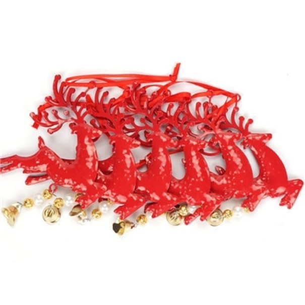 Décoration renne 6 pcs rouge