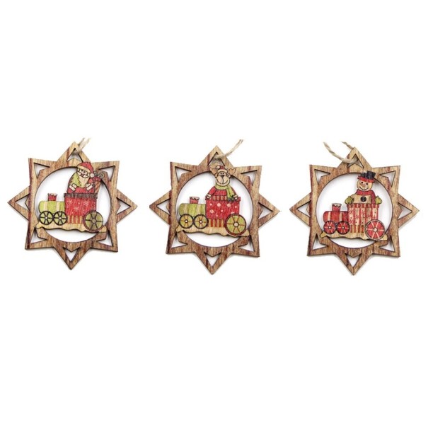 Décorations de Noël en bois 3 pcs 7