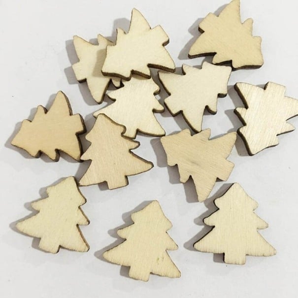 Décorations de Noël en bois 50 pcs C594 3