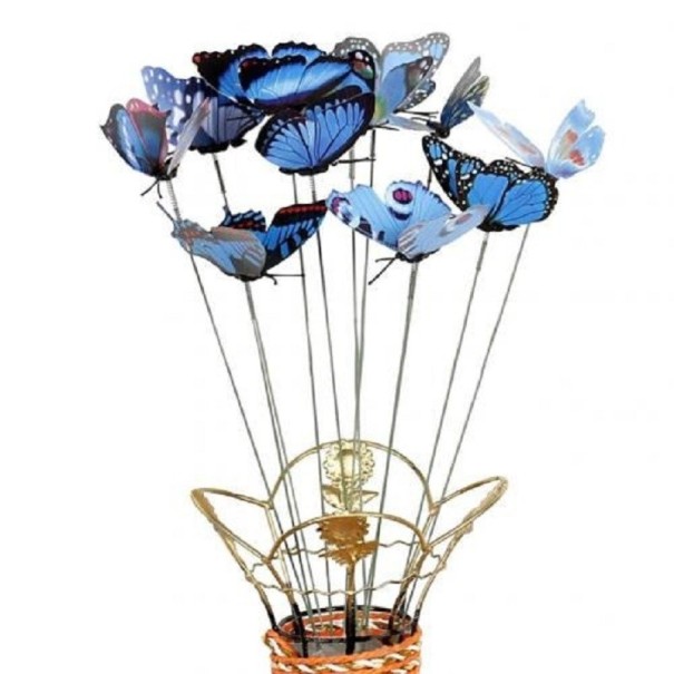 Decorațiune fluture 10 buc H897 albastru