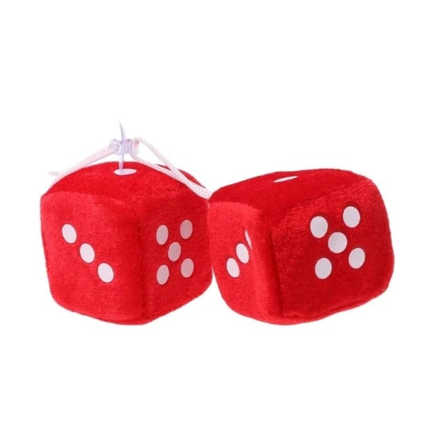 Decoratiune pentru oglinda retrovizoare cuburi din plus, suspendare adorabila pentru masina, elemente decorative colorate pentru interiorul vehiculului roșu