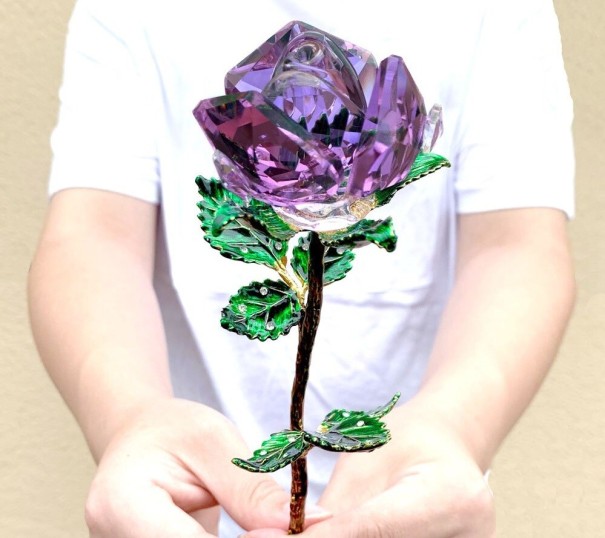 Decorative Crystal Rose light purple