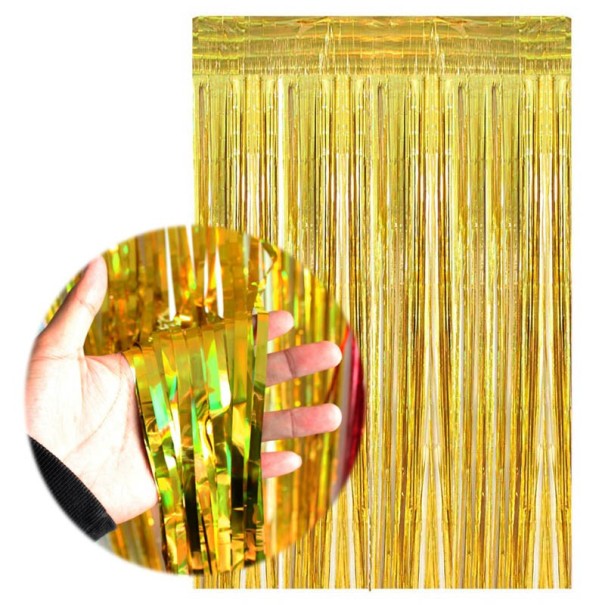 Decorative Curtain with Glitter gold