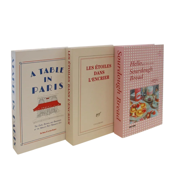 Decorative Fake Books 3 pcs Non-Opening Books A Table in Paris Les Étoiles Sourdough Bread Decoration 1