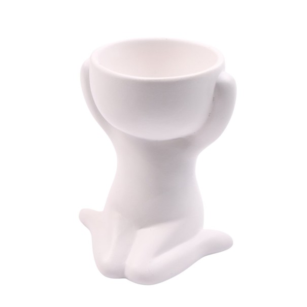 Decorative Flower Pot Figurine white