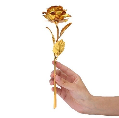 Decorative Gold-Plated Rose in Gift Box J854 gold