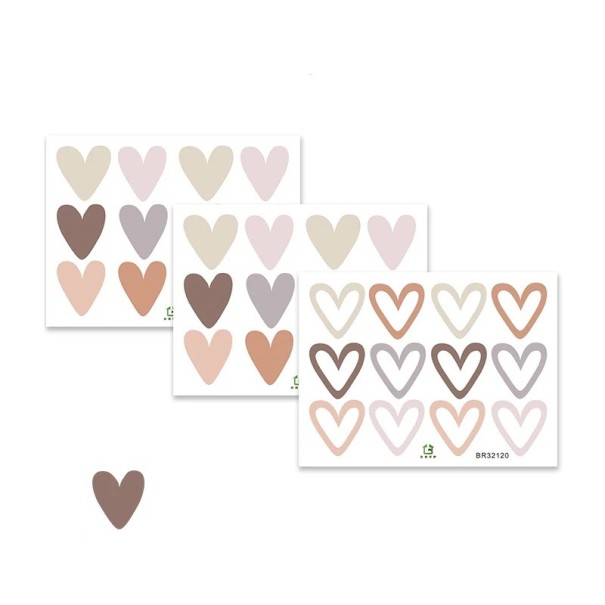 Decorative Heart Stickers Set 36 pcs PVC 3 sheets of 12 stickers Decorative stickers for gifts, interior decoration and crafting 1