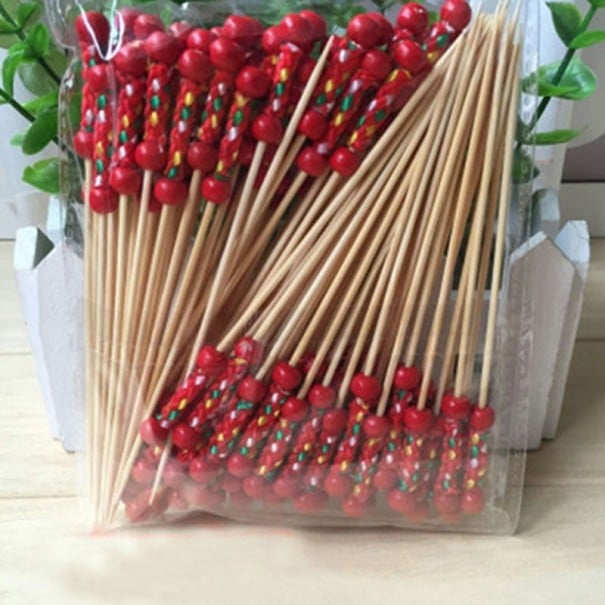 Decorative Skewers 100 pcs red
