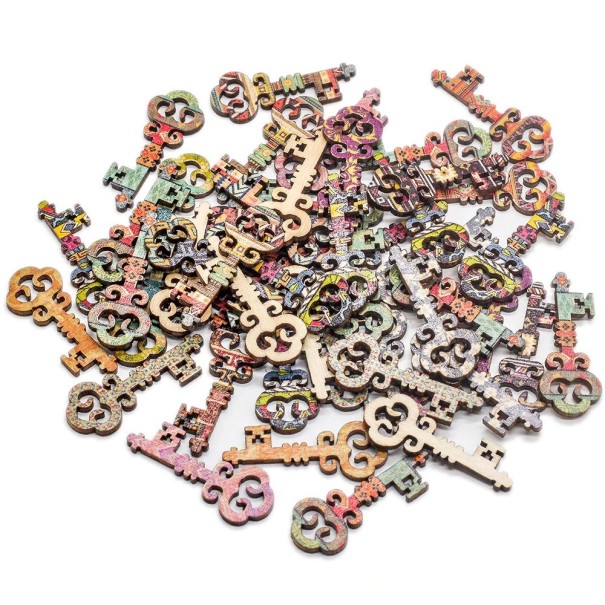 Decorative Wooden Keys 50 pcs 1