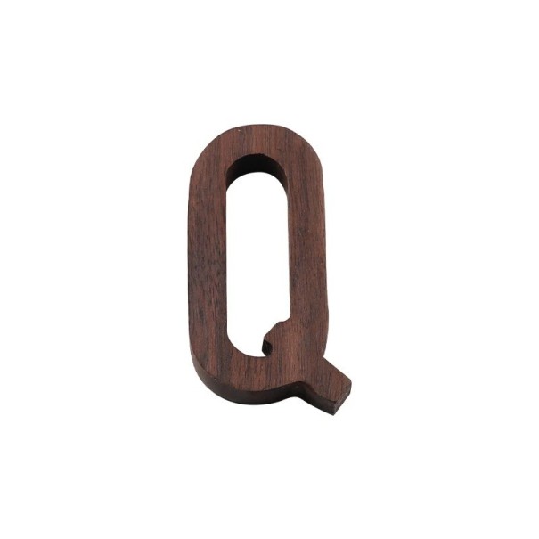Decorative Wooden Letter Q 8 cm Natural Wood Brown Finish Smooth Surface Sign for Labelling Doors, Walls and Interiors 1