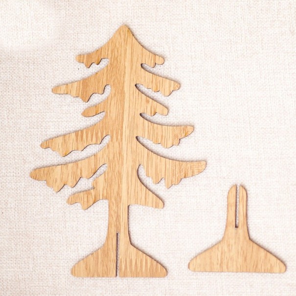 Decorazione di legno albero di Natale marrone chiaro L